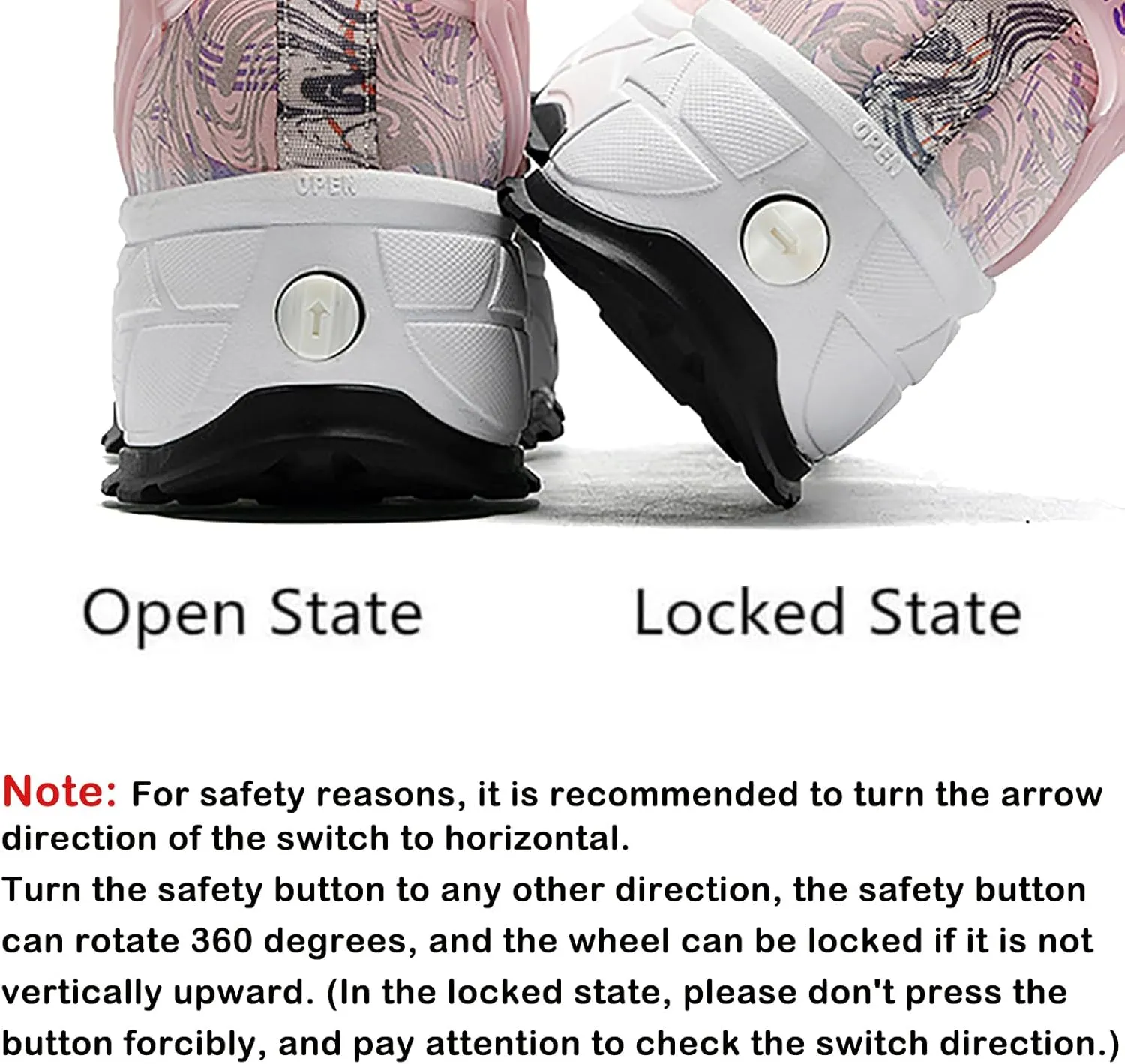 2 in 1 Deformation Roller Shoes, Roller Skate Shoes Outdoor with Detachable Brake Removable Pulley Skates Sneakers Skating Parkour with Wheels for Girls Boys