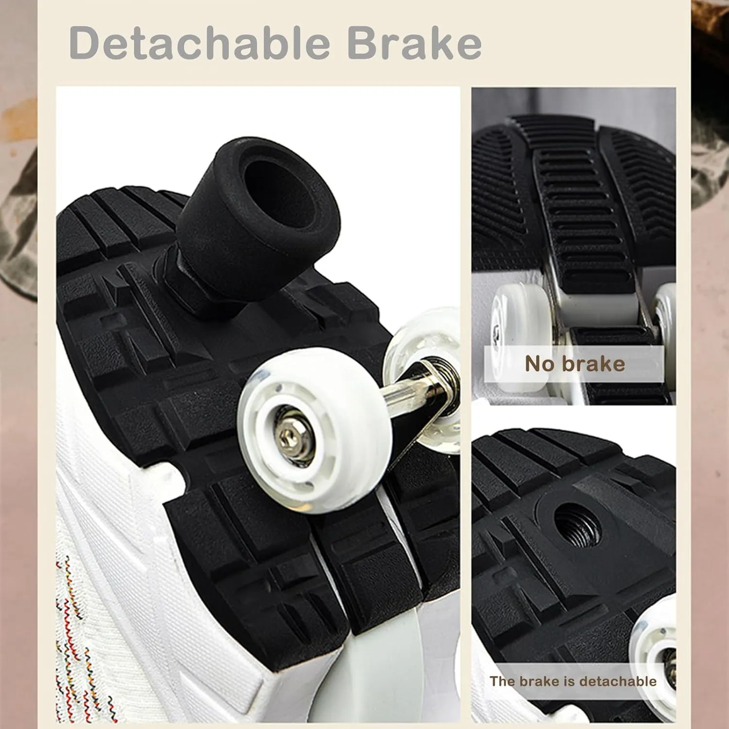 2 in 1 Deformation Roller Shoes, Roller Skate Shoes Outdoor with Detachable Brake Removable Pulley Skates Sneakers Skating Parkour with Wheels for Girls Boys