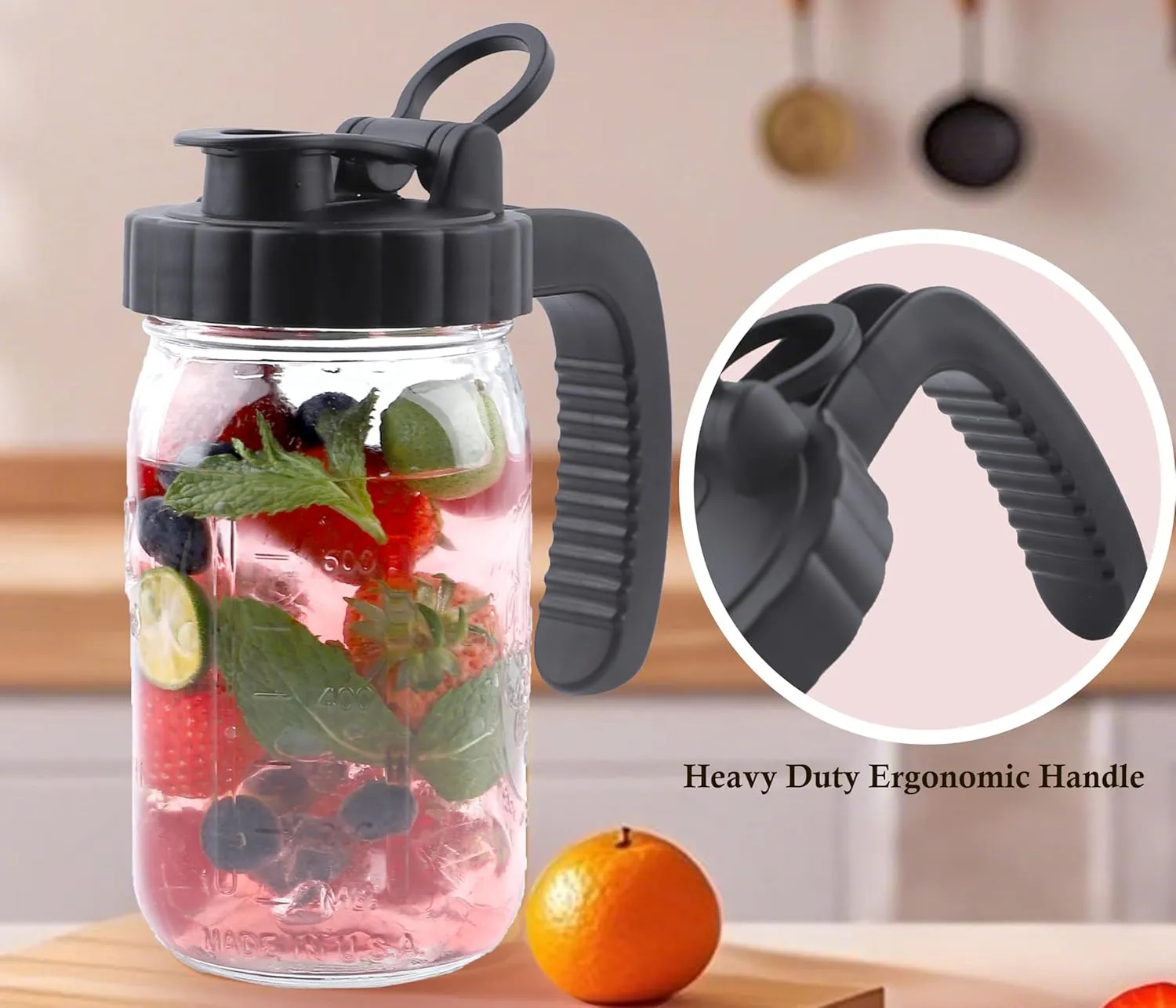 32 Oz Glass Mason Jar Pitcher 1 Quart Breast Milk Pitcher Wide Mouth Water Jug With Pour Spout Lid Heavy Duty Carafe Jug For Beverage Cold Hot Tea Coffee Lemonade Juice Container For Refrigerator