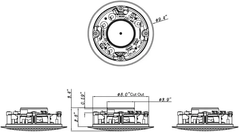 652S2C Silver Ticket in-Wall in-Ceiling Speaker with Pivoting Tweeter (2 Channel Stereo 6.5 Inch in-Ceiling) 9.4 inch Overall Size