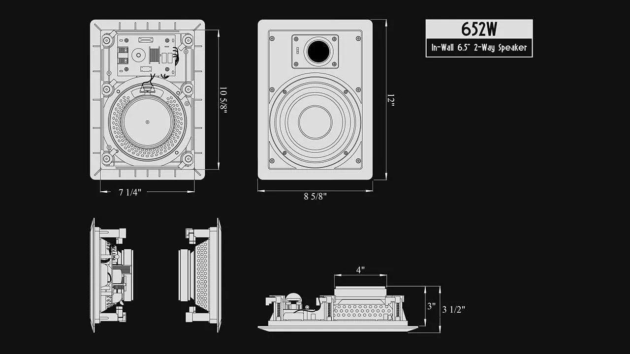 652W Silver Ticket in-Wall Speaker with Pivoting Tweeter (6.5 Inch in-Wall)