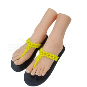 Adeline Beaded Flip-Flop (Yellow/Black)- 01