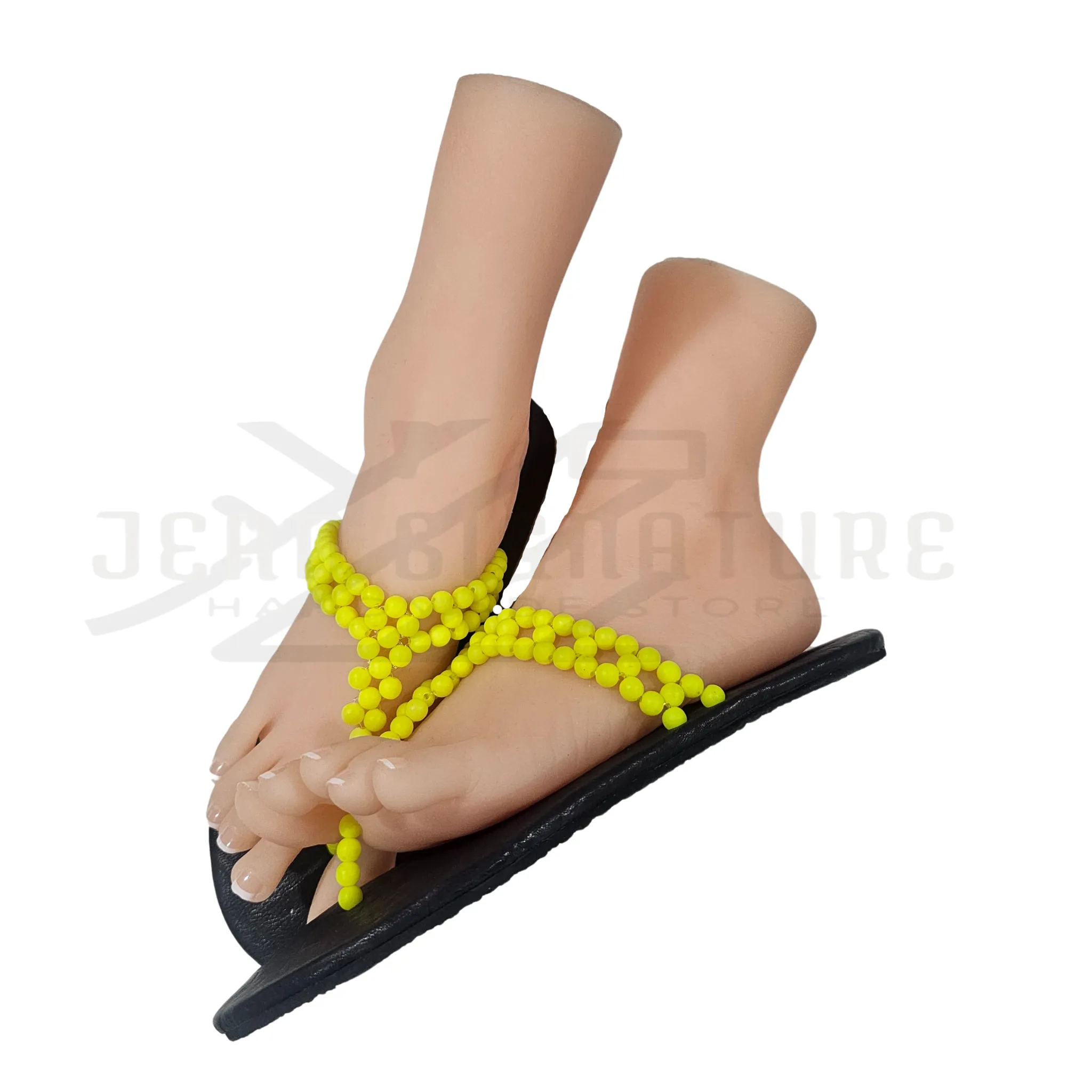 Adeline Beaded Flip-Flop (Yellow/Black)- 01