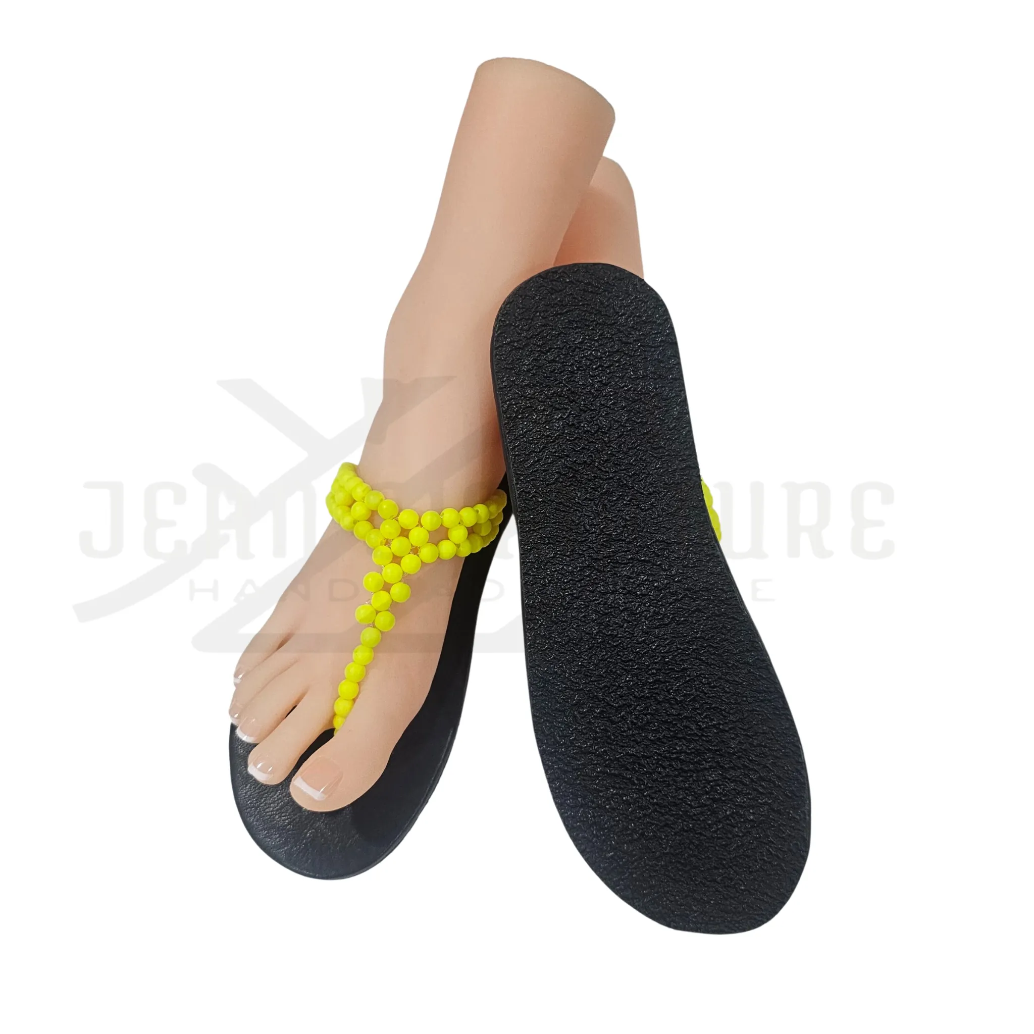 Adeline Beaded Flip-Flop (Yellow/Black)- 01