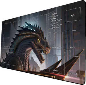 AI Painting TCG Playmat - MTG Trading Card Game Mat with Zone, 24x14 Inches Premium MTG Playmat - The Perfect Companion for Intense Card Battles - Fantasy Dark Vampire Lotus-059