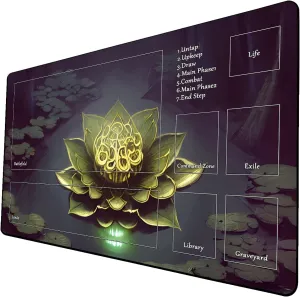 AI Painting TCG Playmat - MTG Trading Card Game Mat with Zone, 24x14 Inches Premium MTG Playmat - The Perfect Companion for Intense Card Battles - Fantasy Dark Vampire Lotus-076