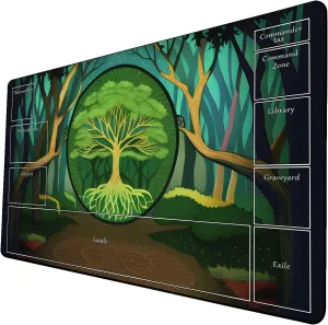 AI Painting TCG Playmat - MTG Trading Card Game Mat with Zone Layout, 24x14 Inches Premium MTG Play Mat - The Perfect Companion for Intense Card Battles - Fantasy Dark Skull Black Lotus 424A216