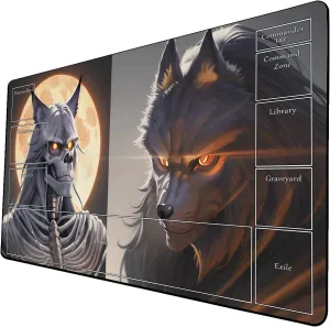 AI Painting TCG Playmat - MTG Trading Card Game Mat with Zone Layout, 24x14 Inches Premium MTG Play Mat - The Perfect Companion for Intense Card Battles - Fantasy Dark Skull Black Lotus 509A248