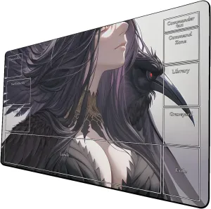 AI Painting TCG Playmat - MTG Trading Card Game Mat with Zone Layout, 24x14 Inches Premium MTG Play Mat - The Perfect Companion for Intense Card Battles - Fantasy Dark Skull Black Lotus 509A264