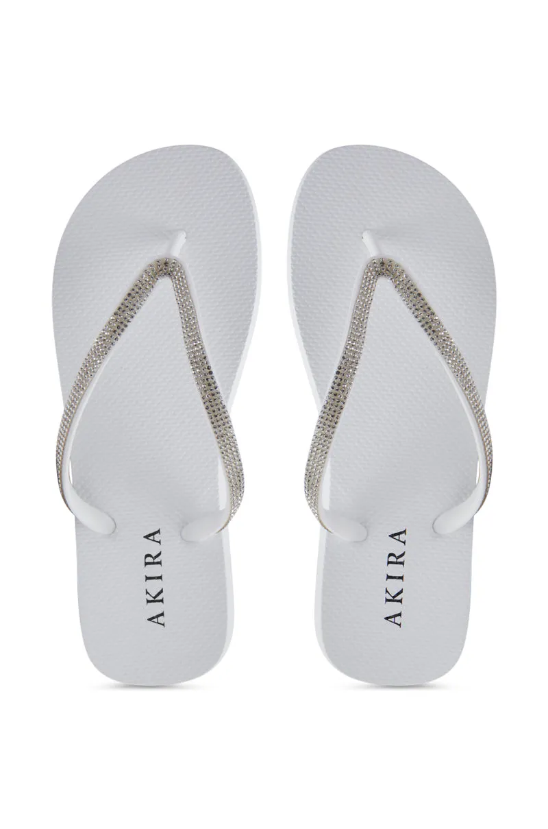 AKIRA LORETA WHITE THONG FLIP FLOP