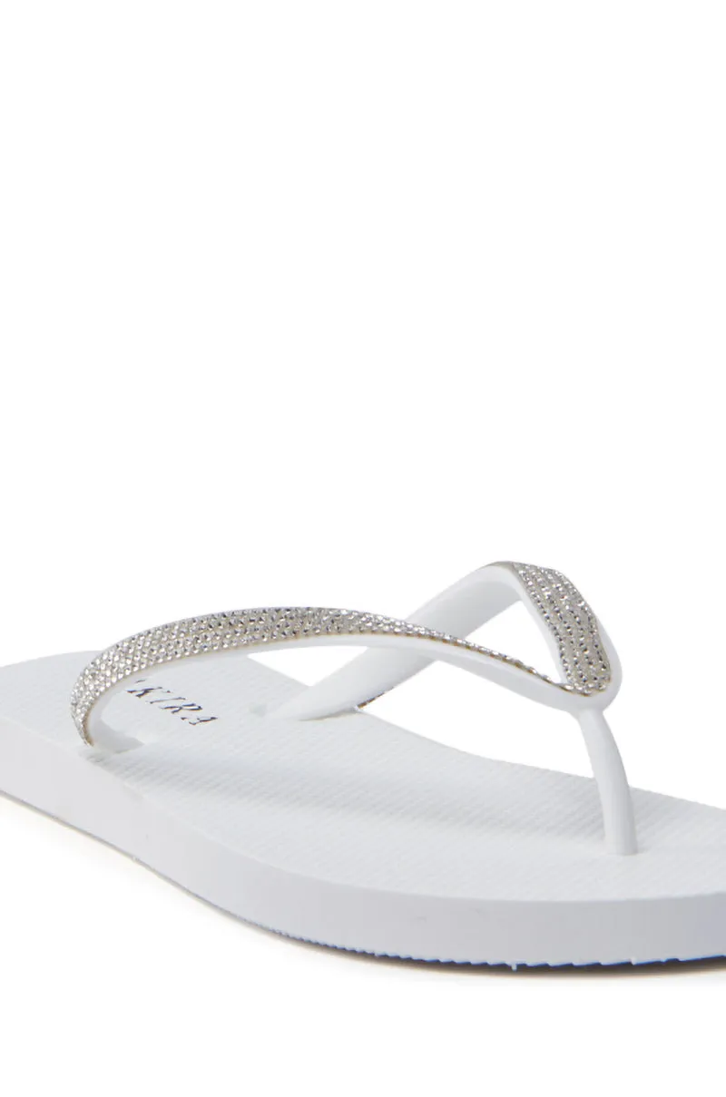 AKIRA LORETA WHITE THONG FLIP FLOP