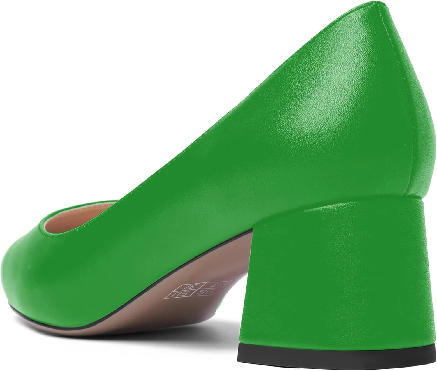 AMBELIGHT Womens Pointed Toe Casual Block Office Matte Slip On Chunky Low Heel Pumps Shoes 2 Inch