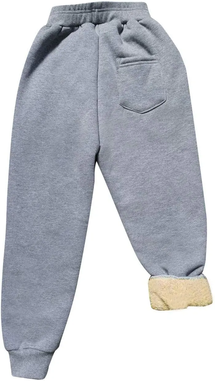 AMEBELLE Boys Girls' Winter Warm Jogger Pant Fleece Lined Elastic Waist Sweatpants