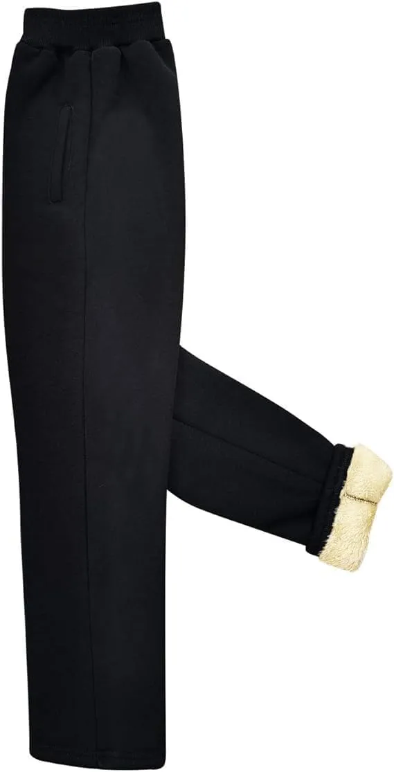 AMEBELLE Boys Girls' Winter Warm Jogger Pant Fleece Lined Elastic Waist Sweatpants