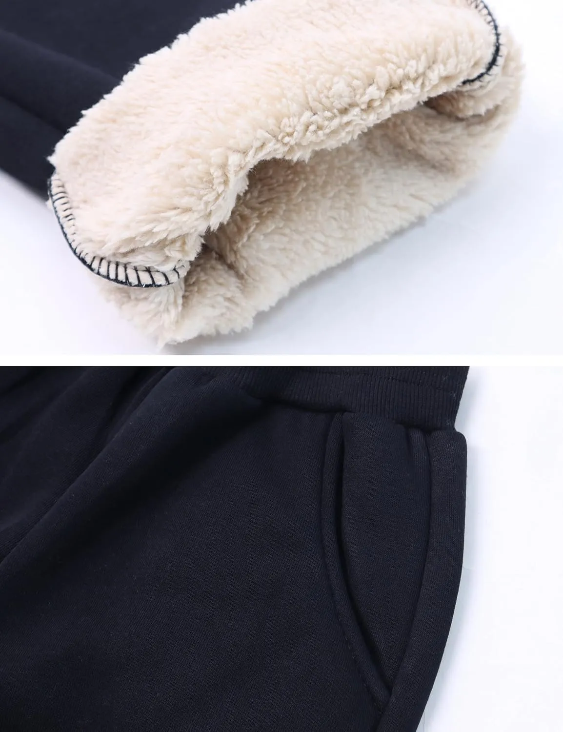 AMEBELLE Boys Girls' Winter Warm Jogger Pant Fleece Lined Elastic Waist Sweatpants