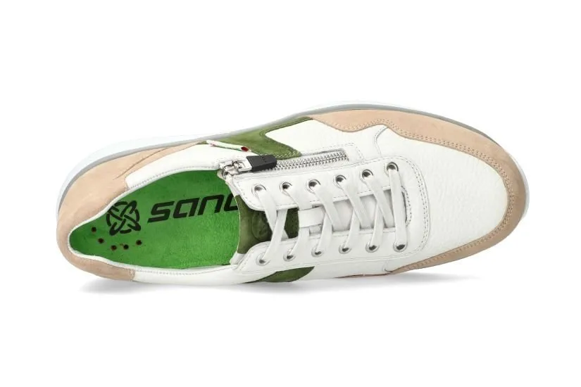 'Amory' men's white fit (H) walking rolling sneaker - beige white