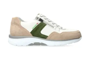 'Amory' men's white fit (H) walking rolling sneaker - beige white