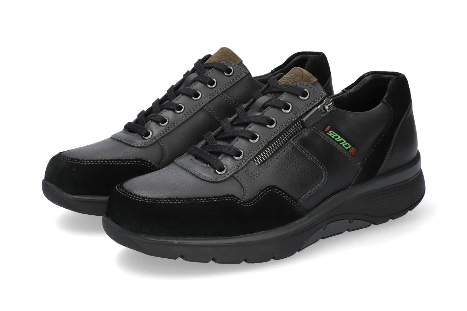 'Amory' men's wide fit (H) walking rolling sneaker - black