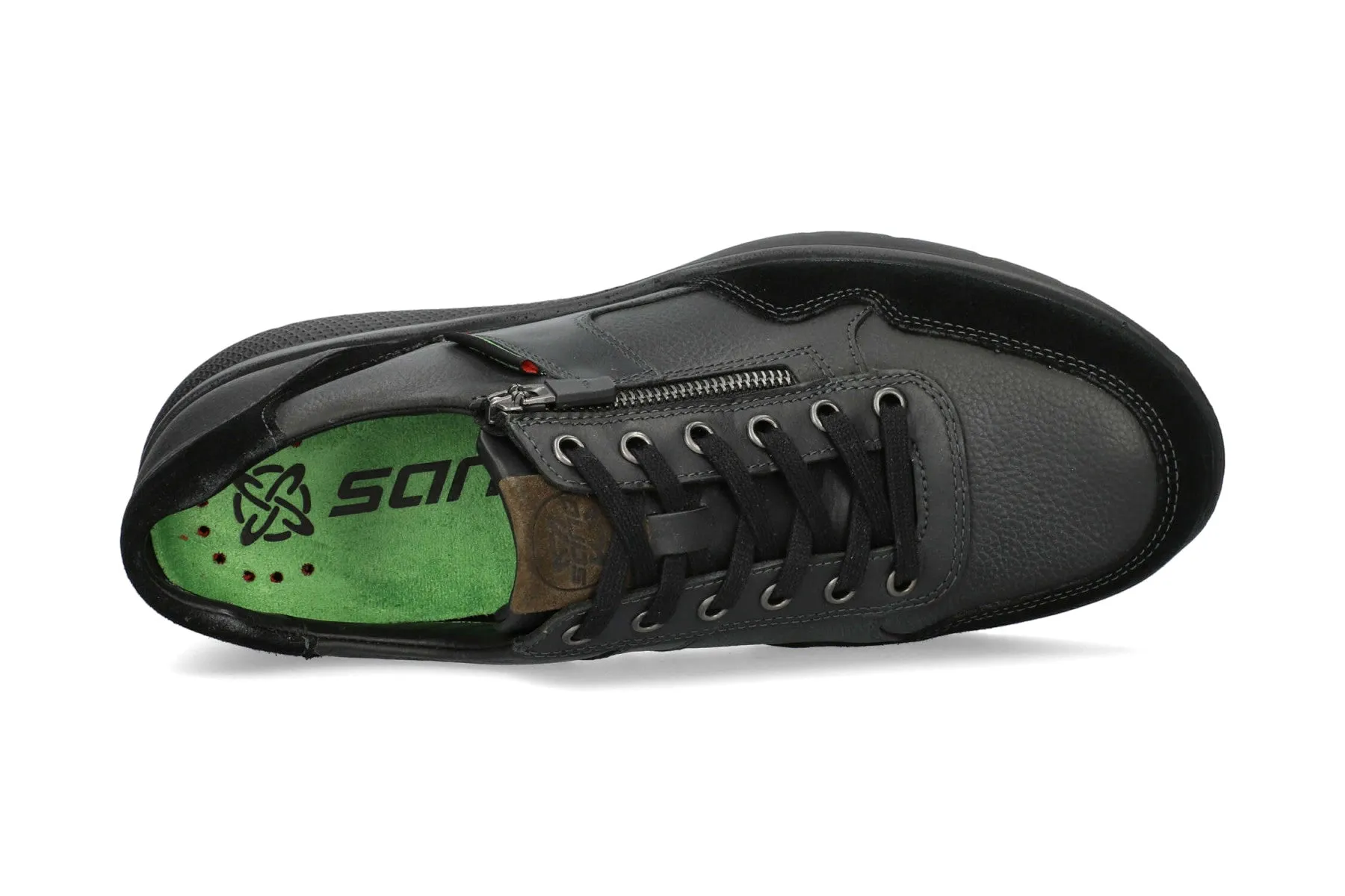 'Amory' men's wide fit (H) walking rolling sneaker - black