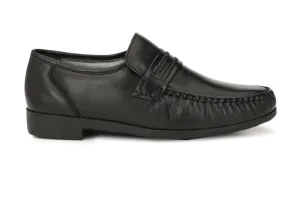 Angelo Black Leather Formal Cushion Loafers