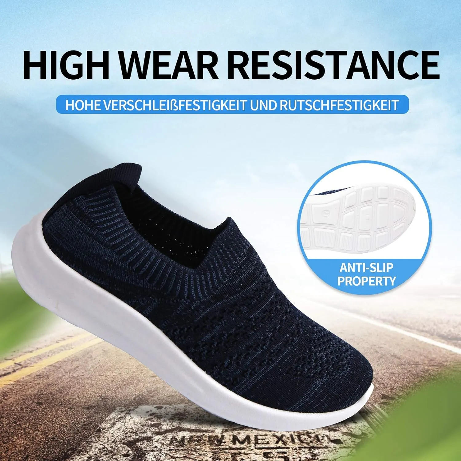 Apawwa Kids Lightweight Slip On Running Shoes - Pink/Blue/Navy/Black Walking Shoes for Toddler/Little Kids/Big Kids