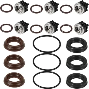 AR1857 Pressure Washer Packing Kit & AR1828 Water Pump Check Valves Kit Perfectly Compatible with Annovi Reverberi 18mm RK, RKA, RKV, XRC, XRA series pumps, Also fits for Mi-T-M 70-0179