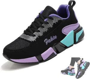 AUNTHUI Women's Casual Colorful Fashion Sneakers,Lace-Up Orthopedic Arch Support Platform Sneakers,Outdoor Walking Tennis Workout Sneakers