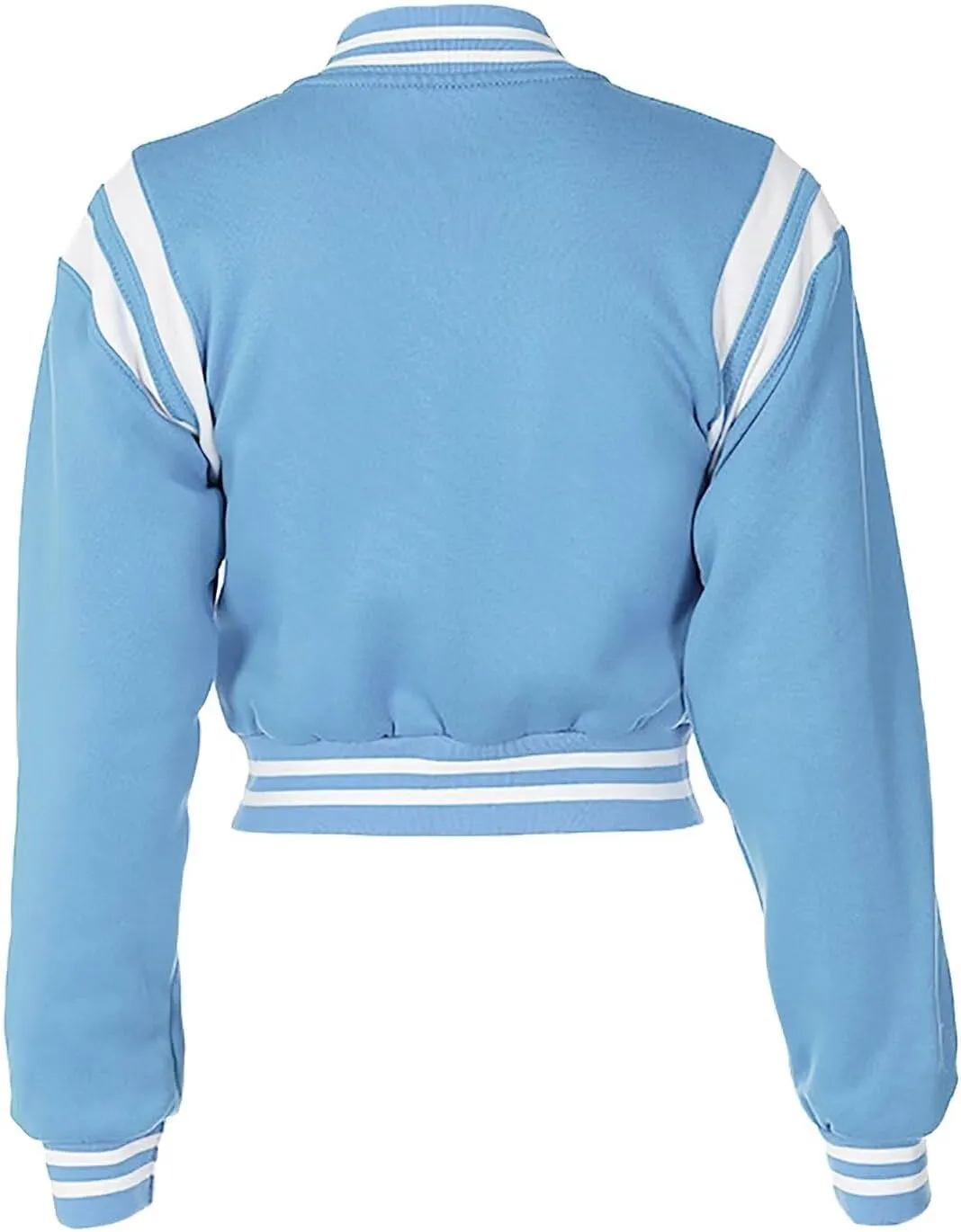 babyhealthy Women Cropped Varsity Jacket Retro Baseball Jacket Bomber Coat Streetwear
