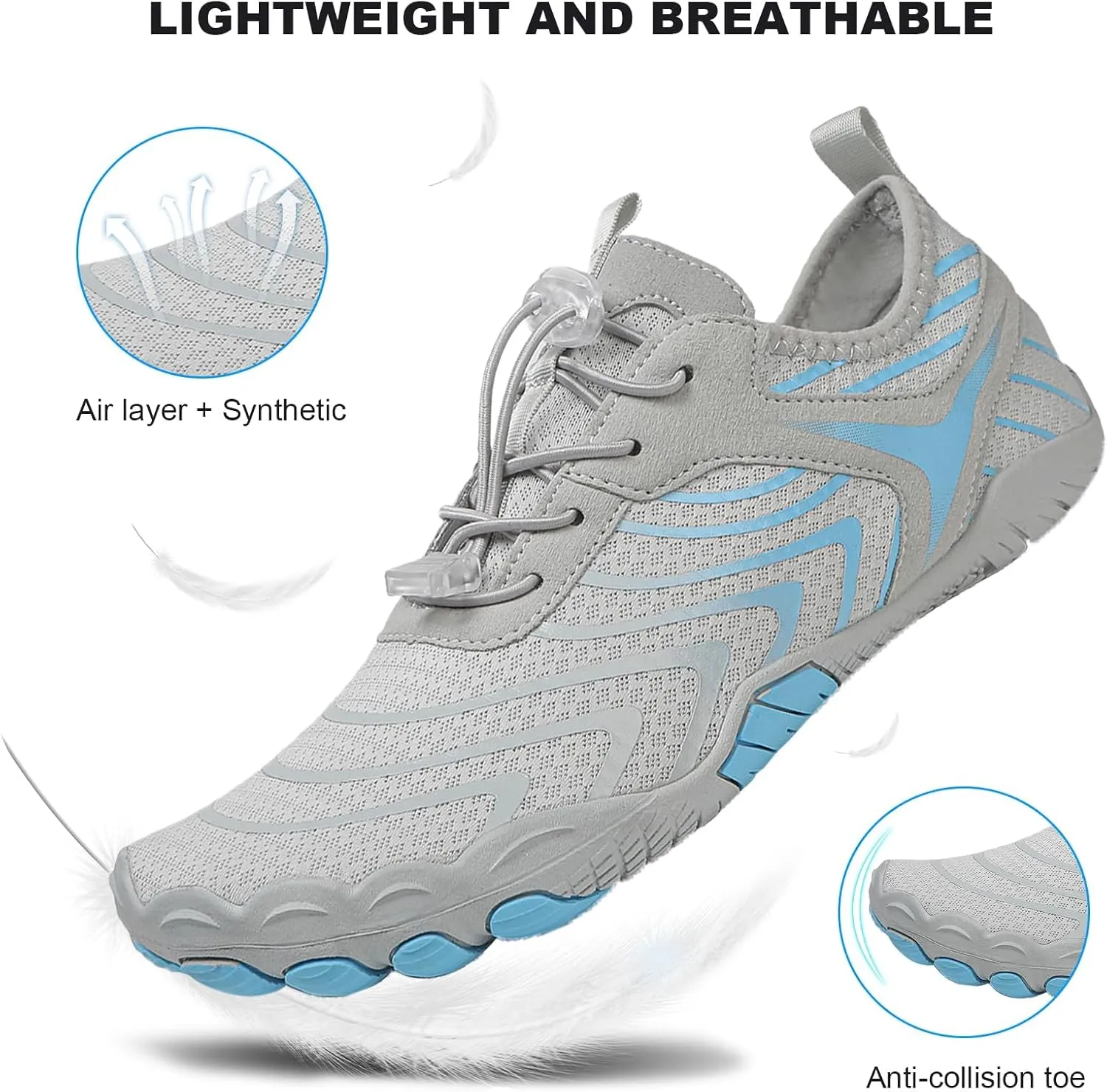 Barefoot Shoes Women Wide Toe Box Grounded Footwear Barefoot Shoe Women Neuropathy Water Shoe Womens Shoes Quick Dry Aqua Outdoor Sports for Swim Pool Beach Outdoor Diving Running Footwear