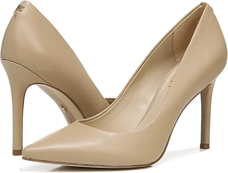 Beige Sam Hazel Toe Affordable options Pointed Pumps Heel Edelman Stiletto Slip Fashion Beautifully designed On Leather