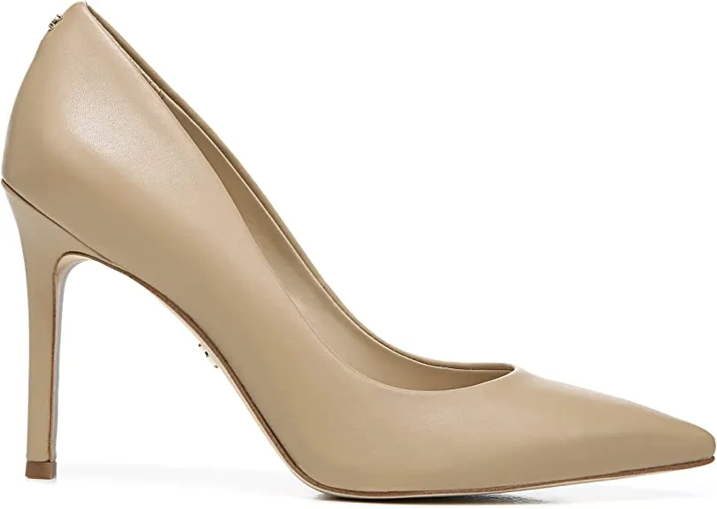 Beige Sam Hazel Toe Affordable options Pointed Pumps Heel Edelman Stiletto Slip Fashion Beautifully designed On Leather