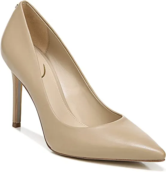 Beige Sam Hazel Toe Affordable options Pointed Pumps Heel Edelman Stiletto Slip Fashion Beautifully designed On Leather