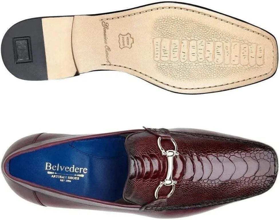 Belvedere Bruno Genuine Ostrich and Italian Calf Loafer