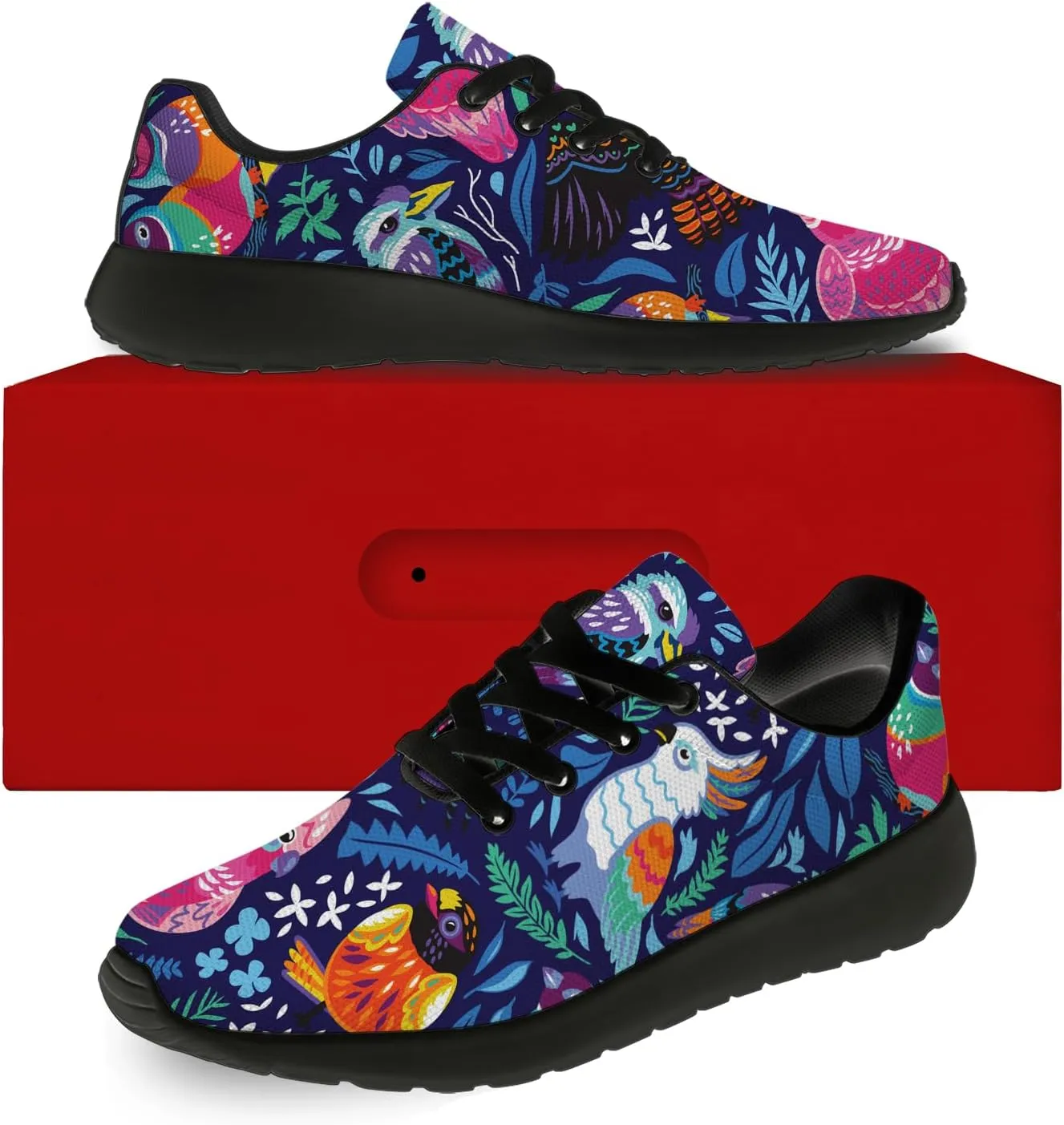 Bird Print Shoes for Men Women Lightweight Comfort Running Tennis Walking Sneakers Bird Lover Gifts for Him Her