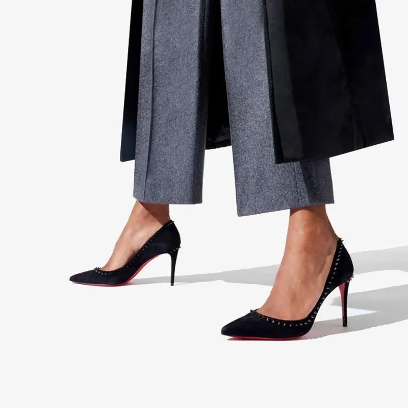 Black Pump with Gunmetal Spikes