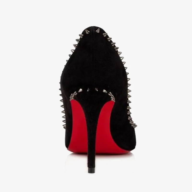 Black Pump with Gunmetal Spikes