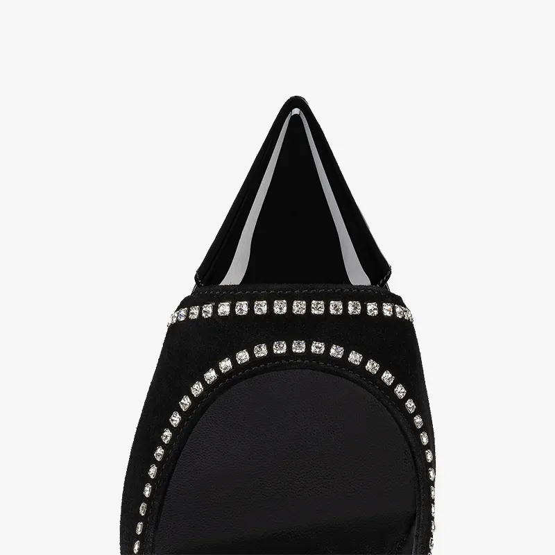Black Stiletto Pump with Sparkling Detail