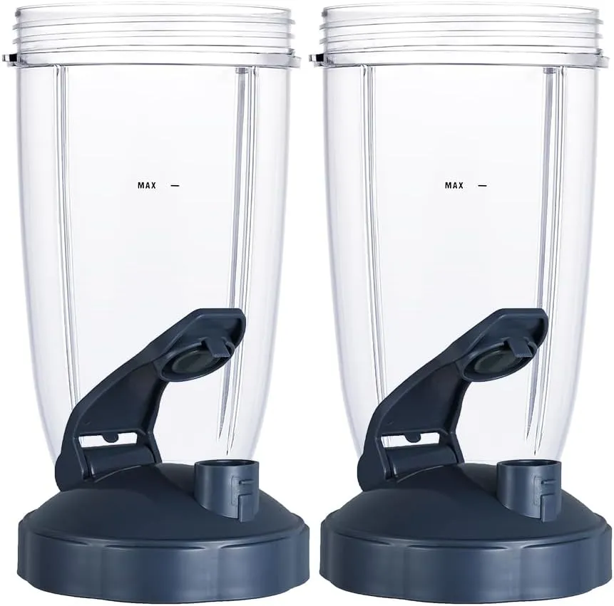 Blender Replacement Parts for Nutribullet Blender, 24OZ Cup with Flip Top To Go Lid Compatible with Nutribullet 600W 900W Blenders (2 Pack)