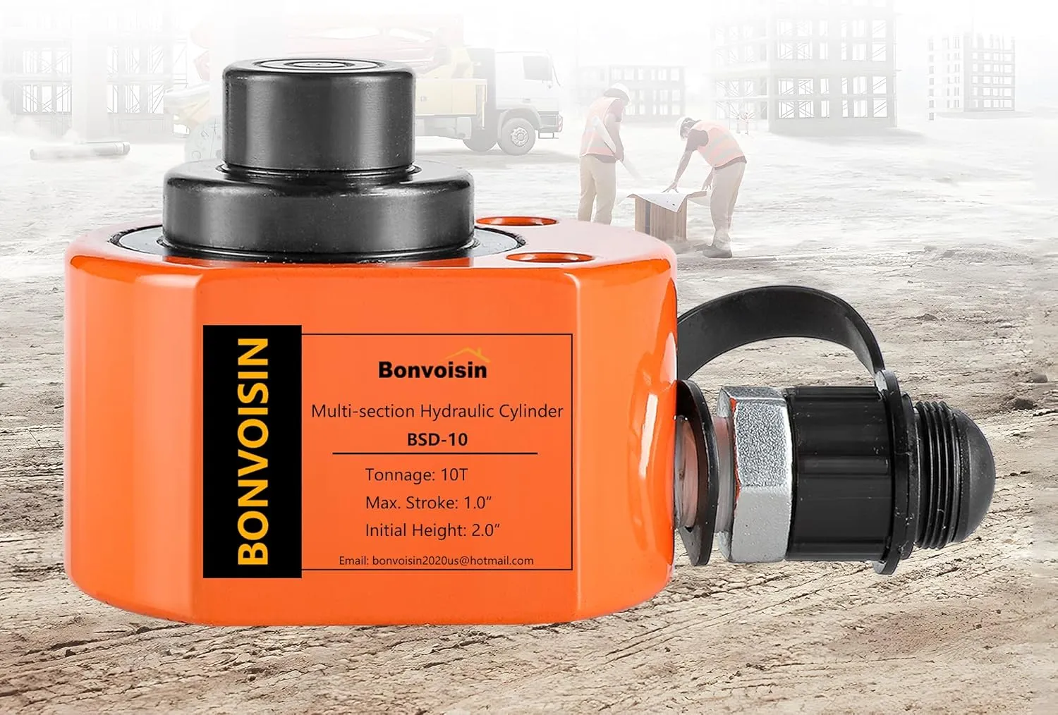 Bonvoisin 10T Hydraulic Cylinder Jack Porta Power Multi-Section 1” Stroke Mini Hydraulic Ram Low Profile Lifting Cylinders for Machinery Shipbuilding