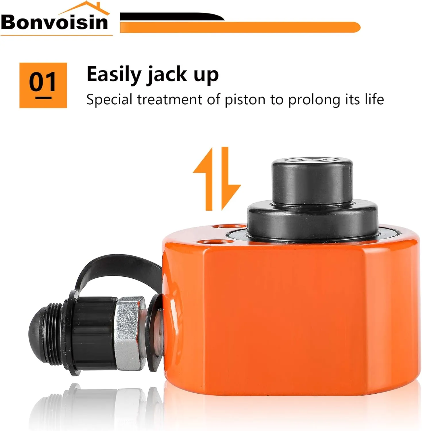 Bonvoisin 10T Hydraulic Cylinder Jack Porta Power Multi-Section 1” Stroke Mini Hydraulic Ram Low Profile Lifting Cylinders for Machinery Shipbuilding