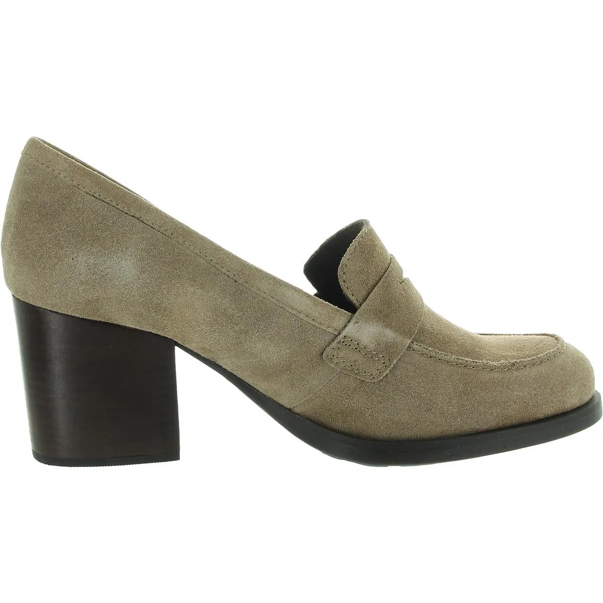 Born Womens Holliston Cushioned Footbed Faux Suede Loafer Heels