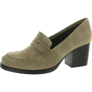 Born Womens Holliston Cushioned Footbed Faux Suede Loafer Heels