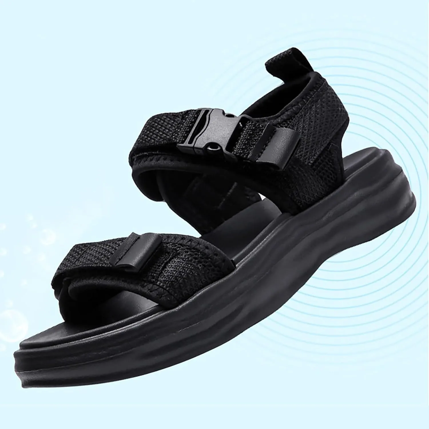 Boys Sport Sandals Summer Beach Pool Water Shoes Open Toe Strap Barefoot Wide Sandals Kids Boys School Non Slip Shoes