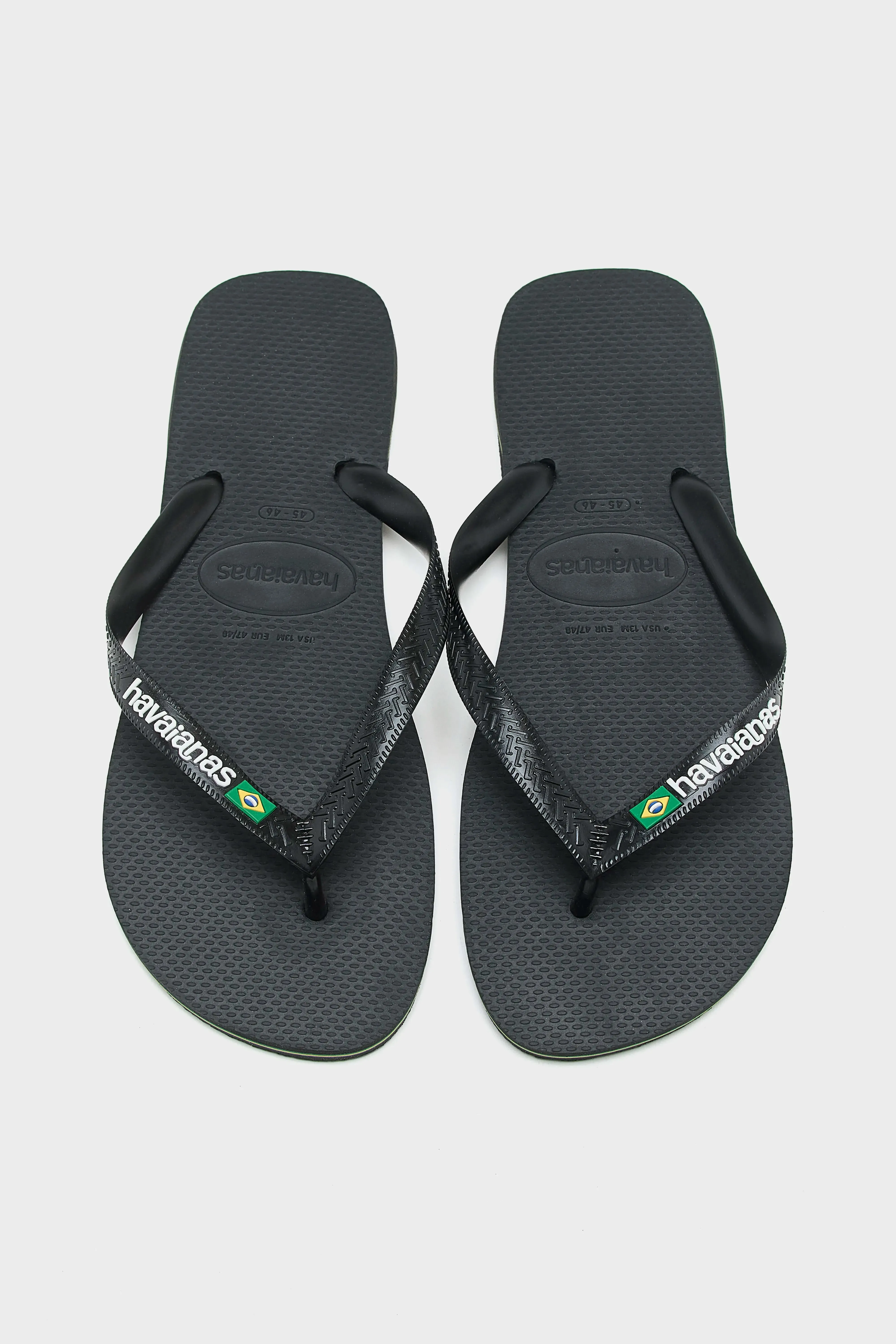 Brasil Logo Flip Flops for Men  (251 / M / BLACK)