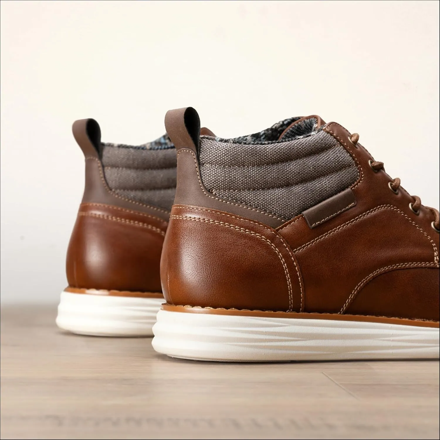 Bruno Marc Men's Mid Top Chukka Sneaker Lace Up Dress Boot
