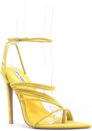 Cape Robbin Stiletto High Heels for Women, Strappy Pointed Open Toe Shoes Heels