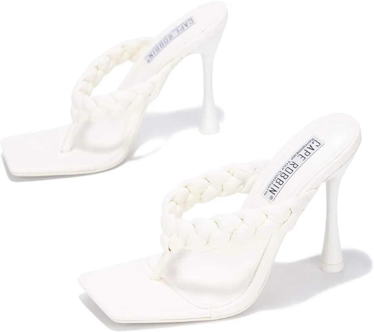 Cape Robbin TIBI Yellow Thong Flip Flop Mules Open Toe High Heel Pumps Sandals