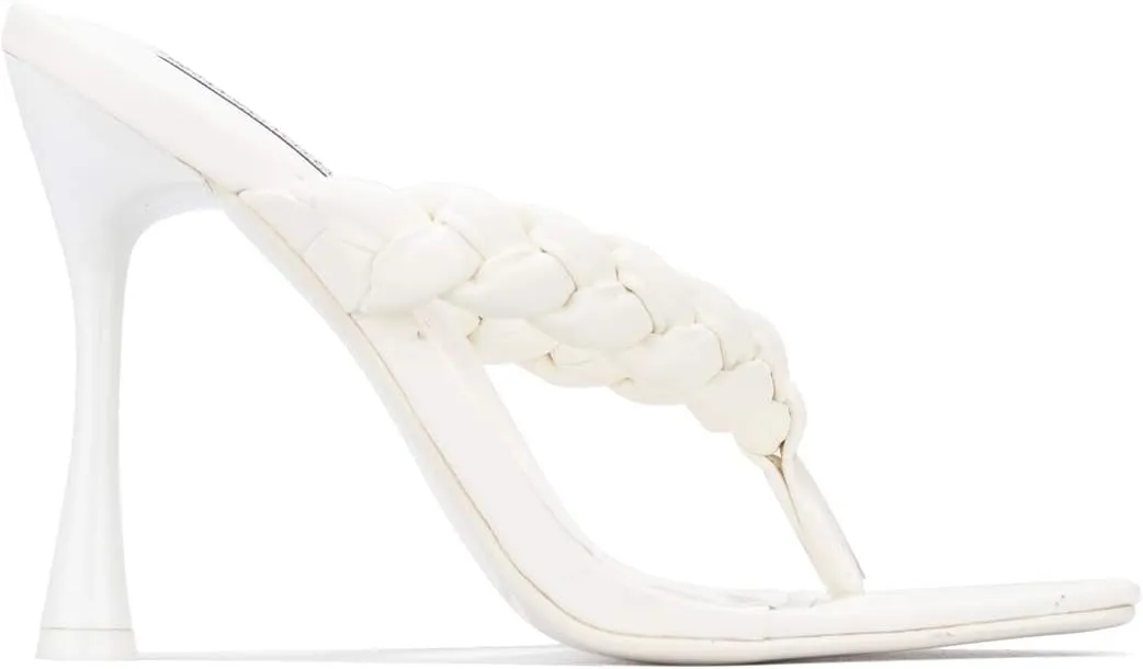 Cape Robbin TIBI Yellow Thong Flip Flop Mules Open Toe High Heel Pumps Sandals