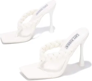 Cape Robbin TIBI Yellow Thong Flip Flop Mules Open Toe High Heel Pumps Sandals
