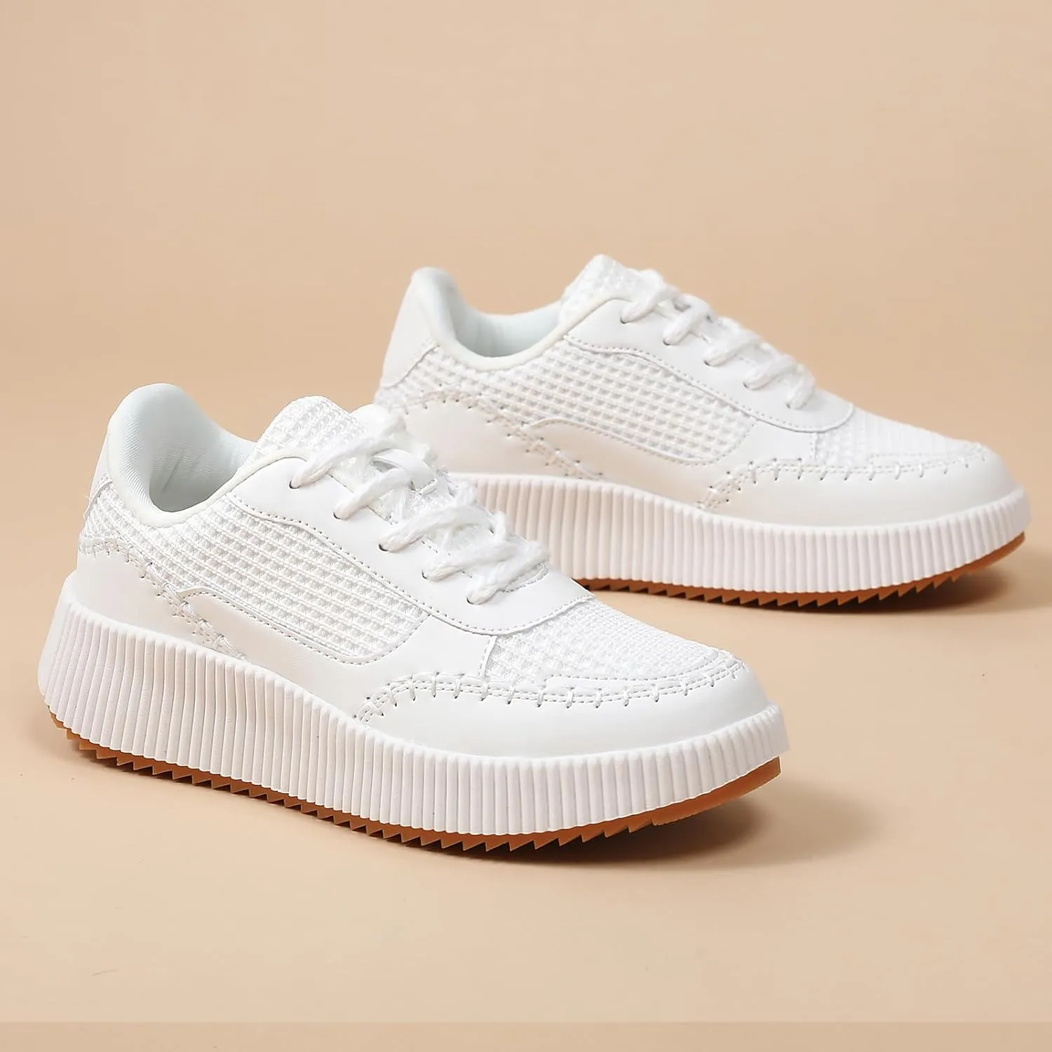 CERYTHRINA Platform Sneakers Women Fashion Shoes: 2.2 Inches - Chunky Braided Walking Shoes